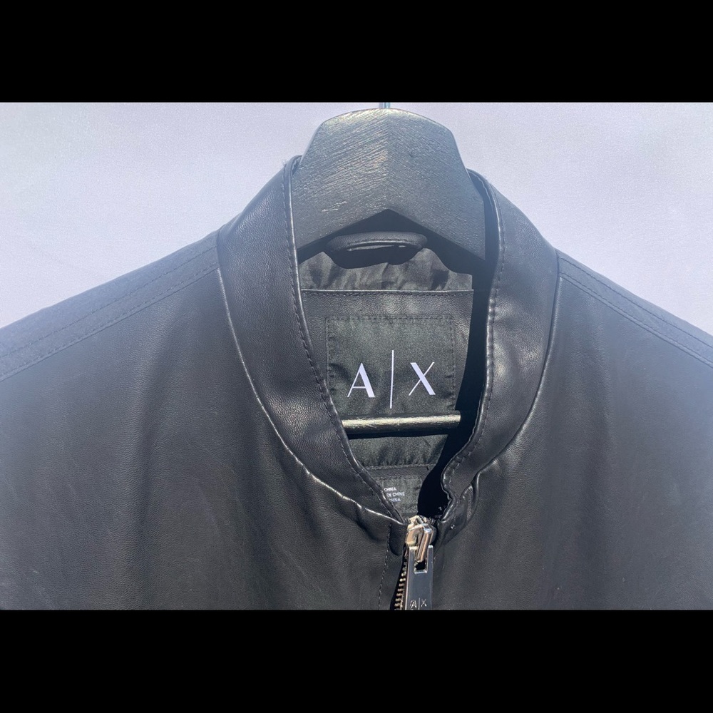 💥NWOT A/X  NYLON & FAUX LEATHER MOTO JACKET